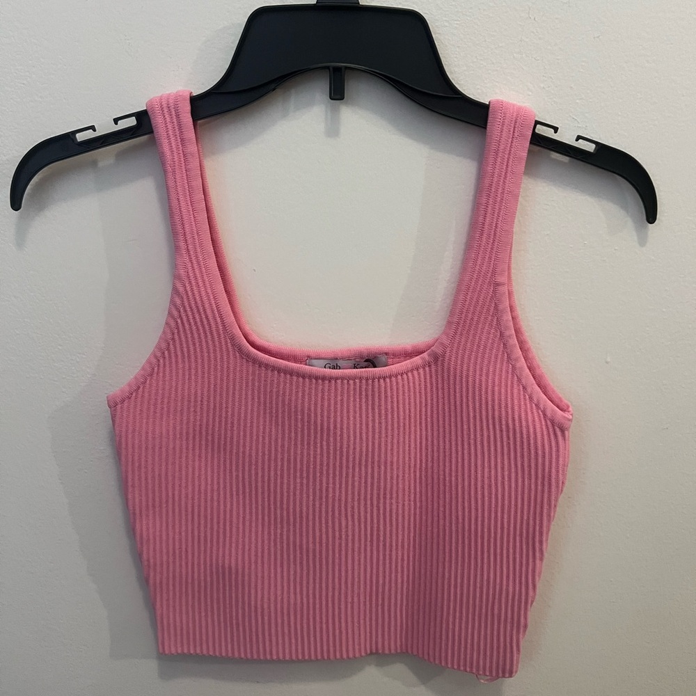 Pink Ribbed Women's Top